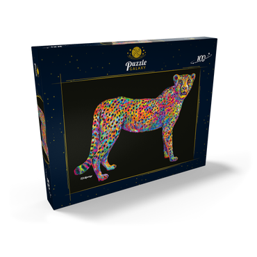 Darstellung des Puzzle Motivs Cheetah Pop Colors 100 Puzzle Schachtel Ansicht2