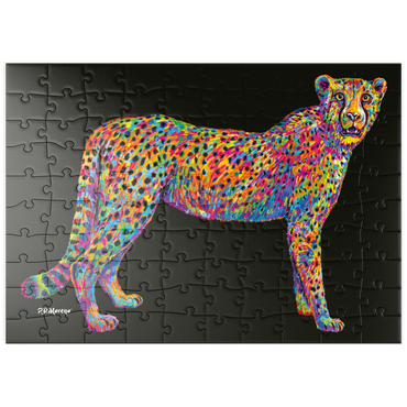 Darstellung des Puzzle Motivs puzzleplate Cheetah Pop Colors 100 Puzzle