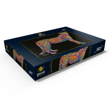 Darstellung des Puzzle Motivs Cheetah Pop Colors 500 Puzzle Schachtel Ansicht1