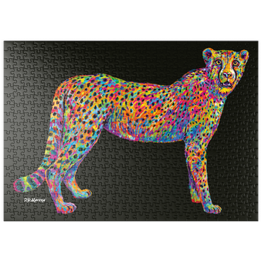Darstellung des Puzzle Motivs puzzleplate Cheetah Pop Colors 500 Puzzle