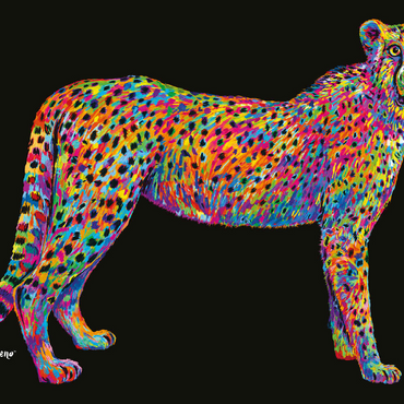 Darstellung des Puzzle Motivs Cheetah Pop Colors 500 Puzzle 3D Modell