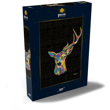 Darstellung des Puzzle Motivs Deer Family 500 Puzzle Schachtel Ansicht2