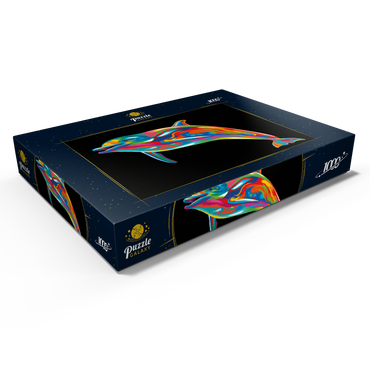 Darstellung des Puzzle Motivs Pop Colors Dolphin 1000 Puzzle Schachtel Ansicht1