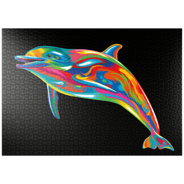 Darstellung des Puzzle Motivs puzzleplate Pop Colors Dolphin 1000 Puzzle