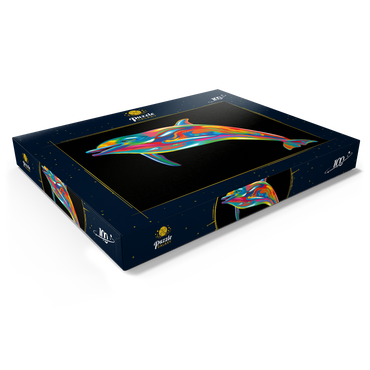 Darstellung des Puzzle Motivs Pop Colors Dolphin 100 Puzzle Schachtel Ansicht1