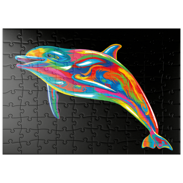 Darstellung des Puzzle Motivs puzzleplate Pop Colors Dolphin 100 Puzzle