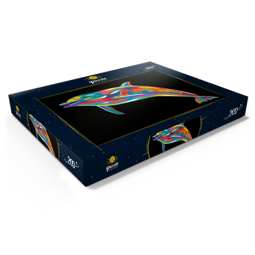 Darstellung des Puzzle Motivs Pop Colors Dolphin 200 Puzzle Schachtel Ansicht1