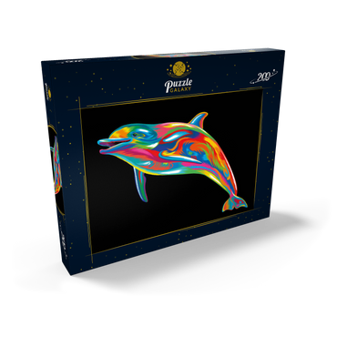 Darstellung des Puzzle Motivs Pop Colors Dolphin 200 Puzzle Schachtel Ansicht2
