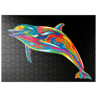 Darstellung des Puzzle Motivs puzzleplate Pop Colors Dolphin 200 Puzzle