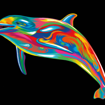 Darstellung des Puzzle Motivs Pop Colors Dolphin 200 Puzzle 3D Modell