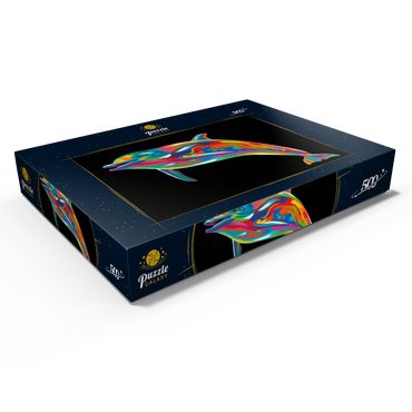 Darstellung des Puzzle Motivs Pop Colors Dolphin 500 Puzzle Schachtel Ansicht1