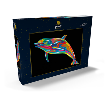 Darstellung des Puzzle Motivs Pop Colors Dolphin 500 Puzzle Schachtel Ansicht2