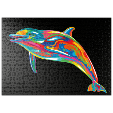 Darstellung des Puzzle Motivs puzzleplate Pop Colors Dolphin 500 Puzzle