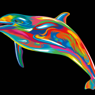 Darstellung des Puzzle Motivs Pop Colors Dolphin 500 Puzzle 3D Modell