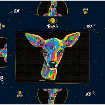 Darstellung des Puzzle Motivs Pop Colors Doe 100 Puzzle Schachtel 3D Modell