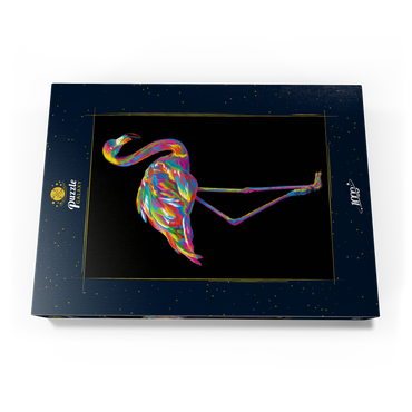 Darstellung des Puzzle Motivs Pop Colors Flamingo 1000 Puzzle Schachtel Ansicht3