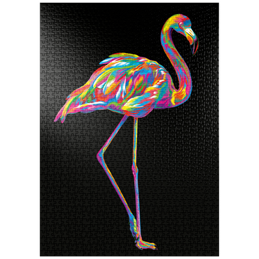 Darstellung des Puzzle Motivs puzzleplate Pop Colors Flamingo 1000 Puzzle