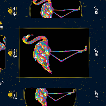 Darstellung des Puzzle Motivs Pop Colors Flamingo 1000 Puzzle Schachtel 3D Modell