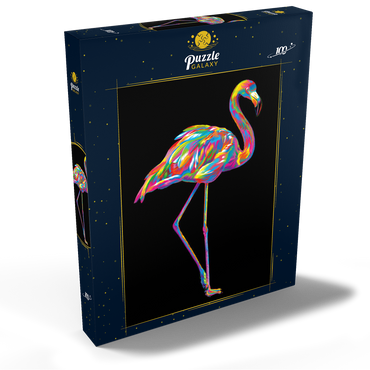 Darstellung des Puzzle Motivs Pop Colors Flamingo 100 Puzzle Schachtel Ansicht2