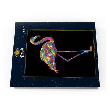 Darstellung des Puzzle Motivs Pop Colors Flamingo 100 Puzzle Schachtel Ansicht3