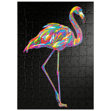 Darstellung des Puzzle Motivs puzzleplate Pop Colors Flamingo 100 Puzzle