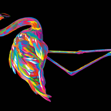Darstellung des Puzzle Motivs Pop Colors Flamingo 100 Puzzle 3D Modell