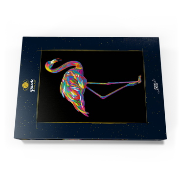 Darstellung des Puzzle Motivs Pop Colors Flamingo 500 Puzzle Schachtel Ansicht3