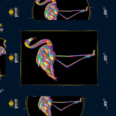 Darstellung des Puzzle Motivs Pop Colors Flamingo 500 Puzzle Schachtel 3D Modell