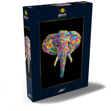 Darstellung des Puzzle Motivs Elephant Head 1000 Puzzle Schachtel Ansicht2