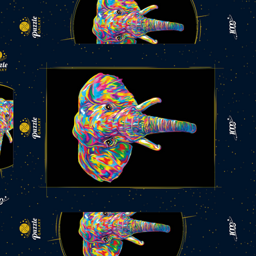 Darstellung des Puzzle Motivs Elephant Head 1000 Puzzle Schachtel 3D Modell