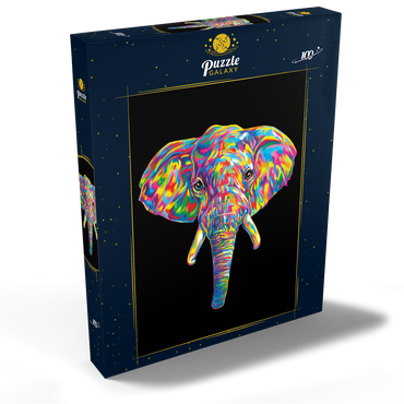 Darstellung des Puzzle Motivs Elephant Head 100 Puzzle Schachtel Ansicht2
