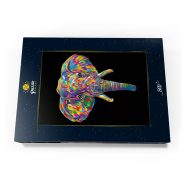 Darstellung des Puzzle Motivs Elephant Head 500 Puzzle Schachtel Ansicht3