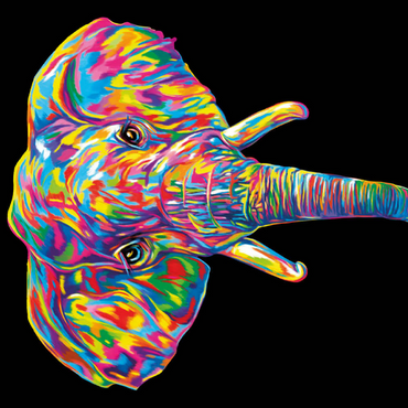 Darstellung des Puzzle Motivs Elephant Head 500 Puzzle 3D Modell