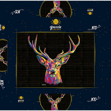 Darstellung des Puzzle Motivs Buck Head 100 Puzzle Schachtel 3D Modell