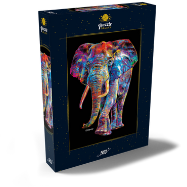 Darstellung des Puzzle Motivs Pop Colors Elephant 500 Puzzle Schachtel Ansicht2