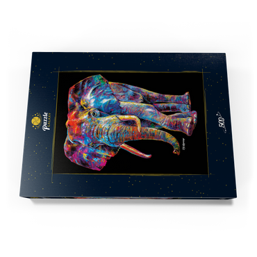 Darstellung des Puzzle Motivs Pop Colors Elephant 500 Puzzle Schachtel Ansicht3