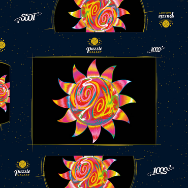 Darstellung des Puzzle Motivs Bright Sun 1000 Puzzle Schachtel 3D Modell