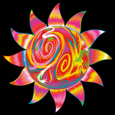 Darstellung des Puzzle Motivs Bright Sun 500 Puzzle 3D Modell