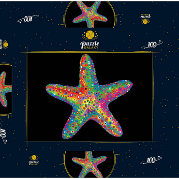 Darstellung des Puzzle Motivs Starfish Pop Colors 100 Puzzle Schachtel 3D Modell