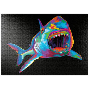 Darstellung des Puzzle Motivs puzzleplate Pop Colors Shark 1000 Puzzle