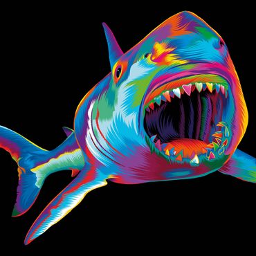 Darstellung des Puzzle Motivs Pop Colors Shark 1000 Puzzle 3D Modell
