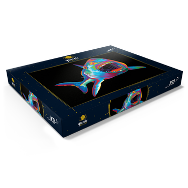 Darstellung des Puzzle Motivs Pop Colors Shark 100 Puzzle Schachtel Ansicht1