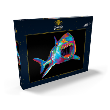 Darstellung des Puzzle Motivs Pop Colors Shark 100 Puzzle Schachtel Ansicht2