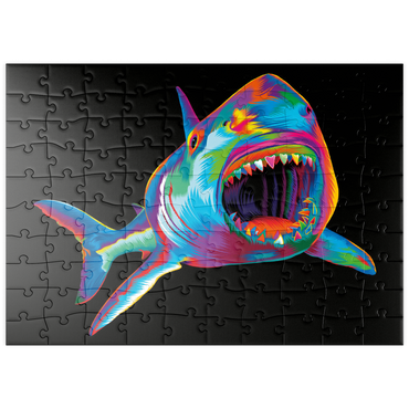 Darstellung des Puzzle Motivs puzzleplate Pop Colors Shark 100 Puzzle