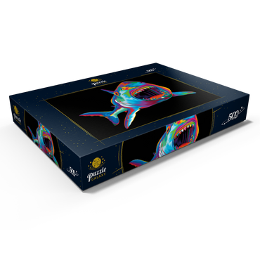 Darstellung des Puzzle Motivs Pop Colors Shark 500 Puzzle Schachtel Ansicht1