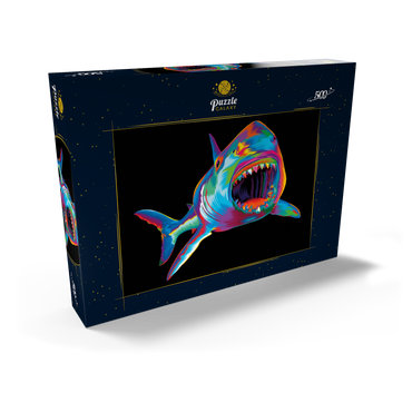 Darstellung des Puzzle Motivs Pop Colors Shark 500 Puzzle Schachtel Ansicht2