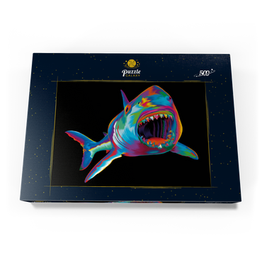 Darstellung des Puzzle Motivs Pop Colors Shark 500 Puzzle Schachtel Ansicht3