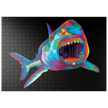 Darstellung des Puzzle Motivs puzzleplate Pop Colors Shark 500 Puzzle