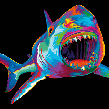 Darstellung des Puzzle Motivs Pop Colors Shark 500 Puzzle 3D Modell