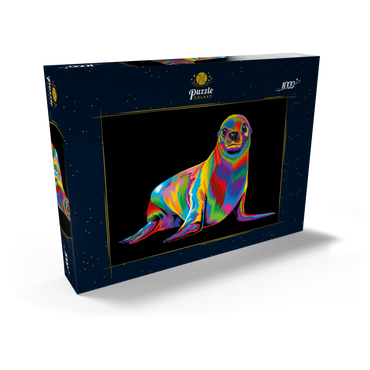 Darstellung des Puzzle Motivs Pop Colors Sea Lion 1000 Puzzle Schachtel Ansicht2